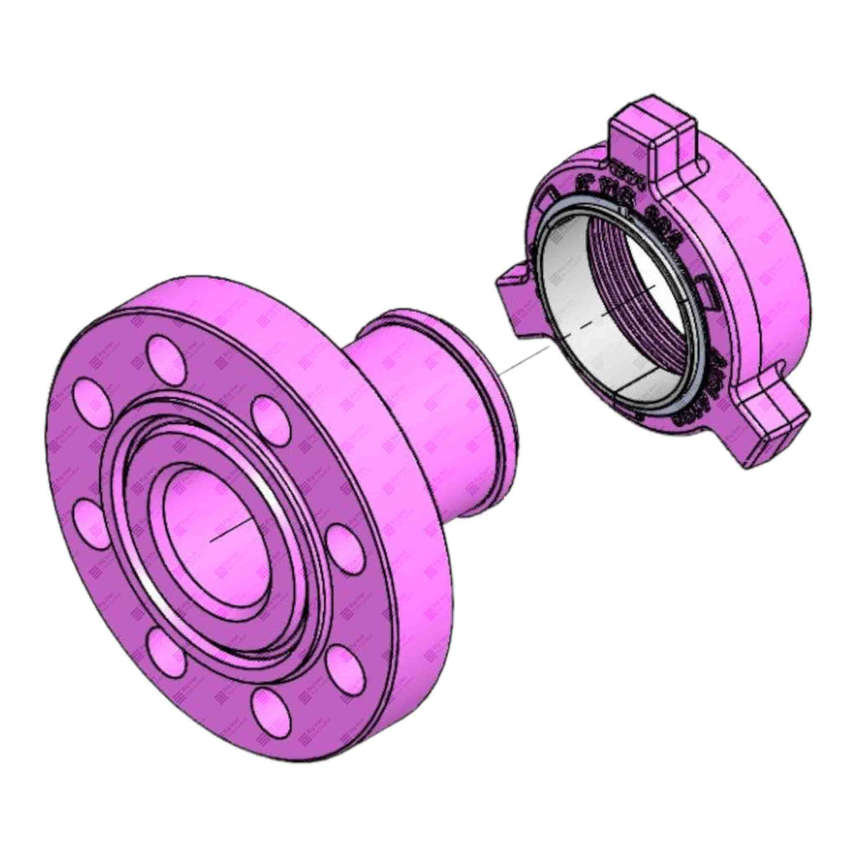 Flange Adapter, 4-1/16" 5M x 4" 602 M, 5000 psi, Sour Service